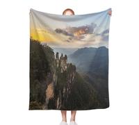 ACEPrints Australia Soft Warm Throw Blankets for Couch Sunrise in Blue Mountains Australia Cozy Bed Blankets Throws for Living Room Decor 60x80 Inch