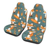 ACEPrints Car Seat Covers- Yellow Fox Full Print Design