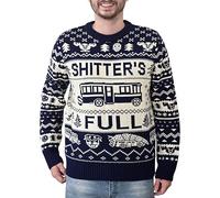 ACEPrints Christmas Vacation Why is The Carpet All Wet Todd Red Ugly Christmas Sweater, Shitter's Full -Navy, Medium