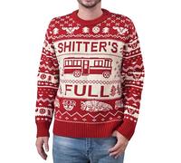 ACEPrints Christmas Vacation Why is The Carpet All Wet Todd Red Ugly Christmas Sweater, Shitter's Full -Red, Medium