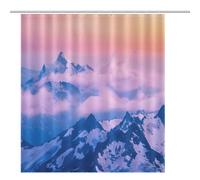 ACEPrints Clouds Shower Curtain Mountains and Moving Clouds at Sunset Shower Curtain for Bathroom Waterproof Polyester Fabric with 12 Hooks 60x72 Inch