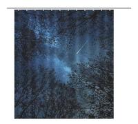 ACEPrints Falling Star Above The Trees Bathroom Decor Waterproof Fabric Shower Curtain Set with Hooks 72x80 Inch