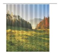 ACEPrints Falls Shower Curtain Falls in Blue Mountains Shower Curtain for Bathroom Waterproof Polyester Fabric with 12 Hooks 72x72 Inch