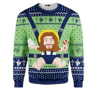 ACEPrints Funny Ugly Christmas Sweatshirts for Men Women for Men Women Polyester Sweatshirt, Jesus Baby, XXL