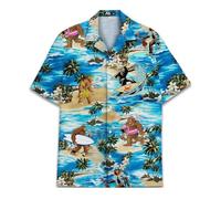 ACEPrints Hawaiian Shirt for Men Casual Button-Down Shirts Mens Hawaiian Shirts Short Sleeve Button Down Shirt Men, Summer Beach Bigfoot, Medium