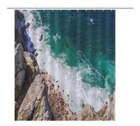 ACEPrints Ocean Shower Curtain Cliffs Ocean and Waves Beach Rocks at Cape Point South Africa Bathroom Decor Waterproof Fabric Shower Curtain Set with Hooks 72x72 Inch