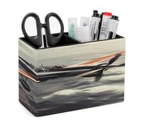 ACEPrints Retro Airplane PU Leather Pen Holder for Desk Double Compartments.Multi-Functional Pencil Holder for Office Cosmetics Gifts. Remote Control Holder 4.3 * 2.8 * 5.9 In.