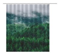 ACEPrints Shower Curtain Foggy Siberia Valley Pine Trees Bathroom Decor Waterproof Fabric Shower Curtain Set with Hooks 72x72 Inch