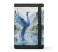 ACEPrints The Green Phoenix Plays by The Stream Wallet for Men Women Stylish Trifold Wallet Slim Front Pocket Outdoor Sports Wallets Cards Purse