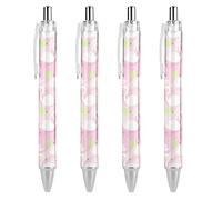 ACEPrints White Swan in Sweet River Ballpoint Pen Retractable Fine Point Round Barrel Blue Pens for Notebook Writing Office Working 0.55mm Black Ink 4PCS