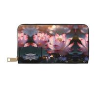 ACEPrints Women's Zippered Wallet - 12 Card Slots and Coin Purse - Gift | The Lotus in Full Bloom long wallet - divider, check slot & soft lining - travel & daily
