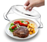 ACEPRUT New Upgrade Glass Microwave Splatter Cover for Food with Ceramic Handle & Screw, 100% Food Grade, Plastic-free, BPA Free, Dishwasher Safe