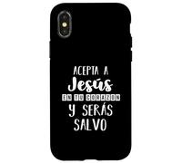 Acepta a Jesús en tu Corazon Mensaje Cristianos Dios Spanish Case for iPhone X/XS