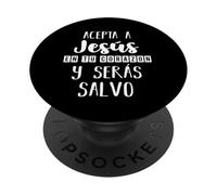 Acepta a Jesús en tu Corazon Mensaje Cristianos Dios Spanish PopSockets Adhesive PopGrip