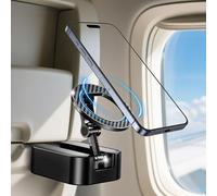 ACEQINGSE Airplane Phone Holder for Magsafe, Desk Long Flight Mini Travel Essentials Magnetic Phone Mount Compatible with iPhone Magsafe Travel Accessories Cruise Essentials Camera Mounts (Black)