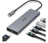 Acer 6-in-1 USB-C Hub 10Gbps, USB-C to 4K@60Hz HDMI Adapter, 100W PD Dongle | Premium Aluminum Type-C Multiport Splitter Compatible with Acer Swift, MacBook Pro/Air, iPad Pro & Windows Laptops