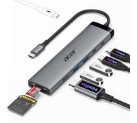 Acer 8 in 1 USB C Hub 10Gbps, USB C to HDMI Adapter 4K@60Hz for Laptop iMac