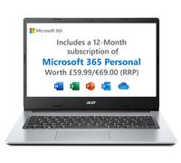 Acer Aspire 1 14" A114-33-C8z9 Intel Celeron 4GB 64GB Intel UHD Graphics Microsoft 365 Personal Included (12 Months) - Silver, New