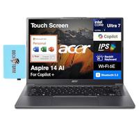 acer Aspire 14 AI Copilot + Laptop 14.0" WUXGA (Intel Ultra 7-258V, 32GB LPDDR5X, 1TB PCIe SSD, Intel Arc 140V, Win 11 Pro) w/MS 365 Personal, DKZ USB Port Expander