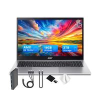 Acer Aspire 3 15.6" FHD Touchscreen Laptop, AMD Ryzen 5 7520U, AMD Radeon Graphics, 16GB LPDDR5 RAM, 3TB Storage(2TB SSD&1TB Docking Station), Numeric Pad, HD Webcam, Wi-Fi 6, Win 11, Silver
