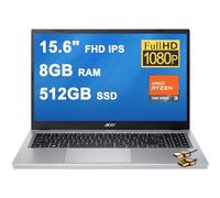Acer Aspire 3 Slim and Light 15.6" FHD IPS Display AMD Quad-core Ryzen 3 7320U Processor 8GB RAM 512GB SSD AMD Radeon 610M Graphics USB-C Win11 Silver+HDMI Cable