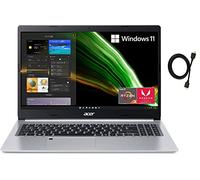 acer Aspire 5 A515 15.6" FHD IPS Premium Business Laptop, AMD 4-Core Ryzen 7 3700U Upto 4.0GHz, 8GB RAM, 256GB PCIe SSD, Backlit Keyboard, Fingerprint, Windows 11 Pro + HDMI Cable, Silver