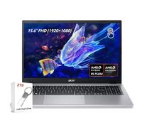 acer Aspire Go 15 AI Ready Laptop, 15.6" FHD IPS Touch Display, AMD Ryzen 5 7520U, AMD Radeon Graphics, 8GB LPDDR5, 2TB SSD, Wi-Fi6, Windows11, Pure Silver, w/2TB USB Drive, W/GaLiMu