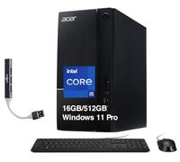 acer Aspire TC-1785-UA92 Business Desktop (Intel i5-14400, 16GB DDR5, 512GB PCIe NVMe SSD, Intel UHD, 300W PSU, WiFi 6E, Bluetooth 5.3, RJ-45, 2 HDMI, Windows 11 Pro) w/DKZ USB Port Expander