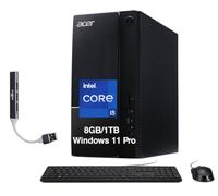 Acer Aspire TC-1775 Desktop Computer Intel i5-14400, 8GB DDR5, 1TB SSD | Intel UHD 730 Graphics, WiFi 6E, Bluetooth 5.3, Air Cooling, Dual HDMI, Wired Keyboard & Mouse, Win 11 Pro) w/Dockztorm Hub