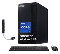 Acer Aspire TC-1775 Desktop Computer Intel i5-14400, 8GB DDR5, 512GB SSD | Intel UHD 730 Graphics, WiFi 6E, Bluetooth 5.3, Air Cooling, Dual HDMI, Wired Keyboard & Mouse, Win 11 Pro) w/Dockztorm Hub