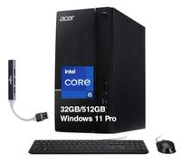 acer Aspire TC-1785-UA92 Business Desktop (Intel i5-14400, 32GB DDR5, 512GB PCIe NVMe SSD, Intel UHD, 300W PSU, WiFi 6E, Bluetooth 5.3, RJ-45, 2 HDMI, Windows 11 Pro) w/DKZ USB Port Expander