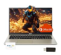 acer Aspire Thin Laptop, 1 Year Office365, 15.6" FHD Display, Intel Celeron Dual-Core N4500 Processor, RJ-45, Webcam, WiFi, Bluetooth, Win 11, Safari Gold, w/WOWPC USB (8GB RAM | 128GB SSD)
