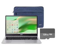 acer Chromebook 15.6" Full HD Laptop | Intel Celeron N4500 | Integrated UHD Graphics | Protective Sleeve| Silver | 4GB RAM | 192GB SSD (64GB+128GB SD Card) | Chrome OS | Bundle with 128GB SD Card