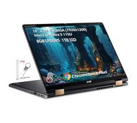 Acer Chromebook 2-in-1 Plus Spin 714 14" WUXGA (1920 x 1200) Touch Laptop, Intel Core Ultra 5 115U, 8GB LPDDR5 1TB SSD, Backlit KB, Wi-Fi6E, Bluetooth, Chrome OS, Gray, w/2TB USB Drive, W/GaLiMu