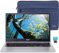 acer Chromebook 315, 15.6" FHD (1920 x 1080) IPS Display Laptop, Intel Celeron N4500, 4GB RAM, 192GB Storage (64GB eMMC + 128GB SD), Webcam, Chrome OS, Sparkly Silver, Protective Sleeve Included