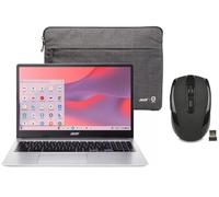 acer Chromebook 315 15.6” HD Laptop | Intel Pentium N6000 1.1GHz|Intel UHD Graphics | 720p Webcam | Sleeve | Silver | 4GB RAM | 128GB SSD | Chrome OS | Bundle with Wireless Mouse