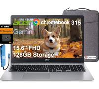Acer Chromebook 315 Laptop (15.6" FHD, Intel Celeron N4500, 4GB RAM, 128GB Storage (64GB eMMC + 64GB SD Card) Home & Student, Long Battery Life, Numeric KB, Wi-Fi, Webcam, IST Hub, Chrome OS, Silver