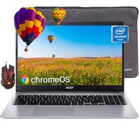 acer Chromebook 315 Laptop for Student & Business, 15.6" HD Display, Dual-Core Intel Celeron N4020 (Up to 2.8GHz), 4GB RAM, 64GB eMMC, Intel UHD Graphics,12.5H Battery, Webcam, WiFi, Chrome OS+Mouse