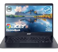 acer Chromebook Laptop - 14 Inches FHD - Touchscreen - IPS Display - 4GB LPDDR4 RAM - 64GB eMMC Storage - Intel Celeron Dual-Core Processor - Charcoal Black - 12.5 Hours Battery Life - 720p Webcam