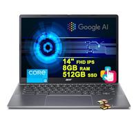 acer Chromebook Plus 514 Google AI Laptop 14" FHD IPS Touchscreen Intel Octa core i3-N305 8GB RAM 512GB SSD Type-C Free Google AI/2TB Loud Storage for 1-Year Grey + HDMI Cable