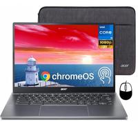 acer Chromebook Plus 514 Touchscreen Laptop, Intel 8-Core i3-N305, 8 GB LPDDR5 RAM, 512 GB SSD, 14 Inch FHD Business Laptop, Wi-Fi 6E, 1080P Webcam, SD Card Reader, Chrome OS+Designed Accessories