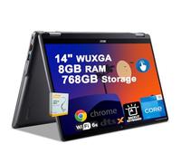 acer Chromebook Plus Spin 514 2-in-1 Google AI Laptop | 14" WUXGA IPS Touch 100% sRGB | Intel 10-core i5-1334U | 8GB DDR5 768GB Storage (512GB SSD + 256GB SD Card) | Backlit Type-c w/DLCA Accessory