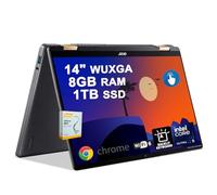 Acer Chromebook Plus Spin 714 2-in-1 Laptop | 14" WUXGA IPS Touchscreen (100% sRGB) | Intel 8-core Ultra 5 115U | 8GB DDR5 1TB SSD | Backlit Type-c Long-Lasting Battery w/DLCA Accessory Google AI