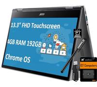 acer Chromebook Spin 513 2-in-1 Laptop (13.3" FHD Touchscreen, Qualcomm CPU, 4GB RAM, 192GB Storage(64GB eMMC+128GB SD Card)) Home & Student, Webcam, Backlit, IST Pen, SD Card Reader, Chrome OS, Gray