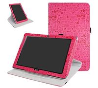 Acer Iconia One 10 B3-A40 Rotating Case,Mama Mouth 360 Degree Rotary Stand With Cute Pattern Cover For 10.1" Acer Iconia One 10 B3-A40 Android Tablet,Rose Red