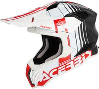 Acerbis Airstrike-C Graphic Carbon Motocross Helmet, white-red, size M for Men