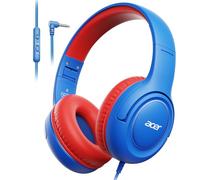 Acer Kids Headphones Wired, Toddler Headphones for Kids with 85/94dB Volume Limit, 3.5mm Jack, Foldable Adjustable Stereo Sound Over Ear, for School, Travel, Tablet, Kindle, iPad, PC(Blue Red)