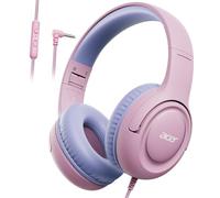 Acer Kids Headphones Wired, Toddler Headphones for Kids with 85/94dB Volume Limit, 3.5mm Jack, Foldable Adjustable Stereo Sound Over Ear, for School, Travel, Tablet, Kindle, iPad, PC(Pink Purple)