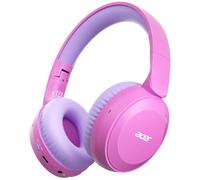 Acer Kids Headphones Wireless, Foldable Wireless Headphones with 85/94dB Volume Limiter, Toddler Headphones with Built-in Mic, Stereo Sound, 60H Playtime, for iPad, Tablet, Travel(Pink)