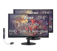 Acer Nitro 24" Monitor, FreeSync 100Hz FHD 1500R Curve ZeroFrame Design with 1ms Response Time, VESA Mount (100mm), VGA, HDMI and Dockztorm USB Port Expander, Black (2025 Latest